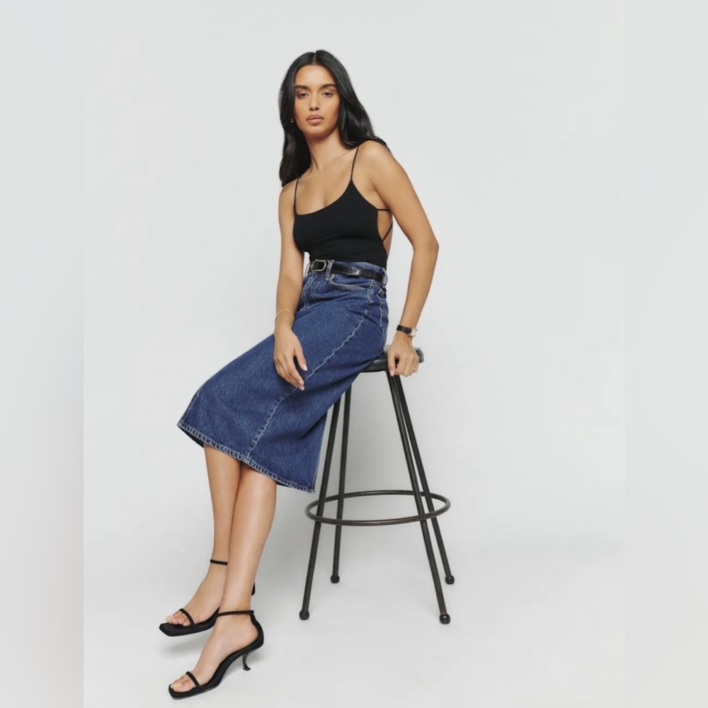 Reformation jean skirt